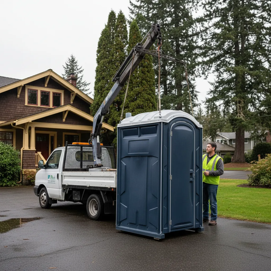 portland or portable toilet delivery and setup square